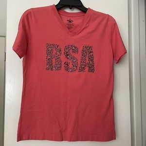 BOY SCOUTS of AMERICA TEE. BSA in lady bugs. M.